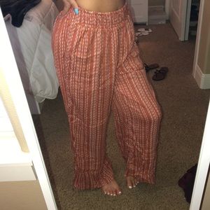 flowy orange/white striped pants